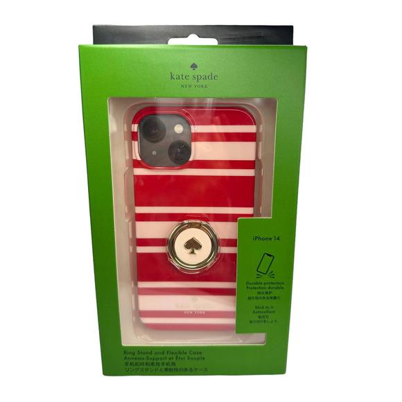 Kate Spade Sailing Stripe iPhone 14  Stability Ring Case - Picture 1 of 14